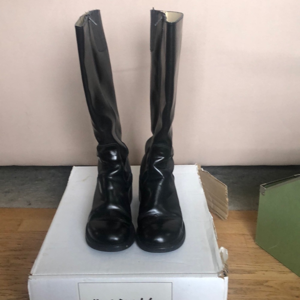 Steve madden black leather knee boots. Size 9.5